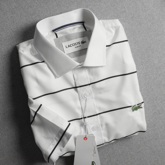 Áo sơmi ngắn tay kẻ ngang | BigBuy360 - bigbuy360.vn