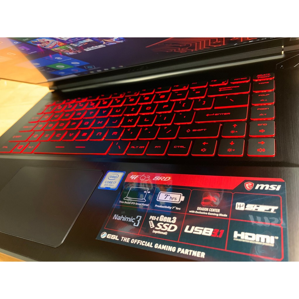 Laptop Gaming MSI GF63, i7 8750H, 8G, 1T, GTX 1050Ti, 15,6in, BH 12 – 2020, likenew