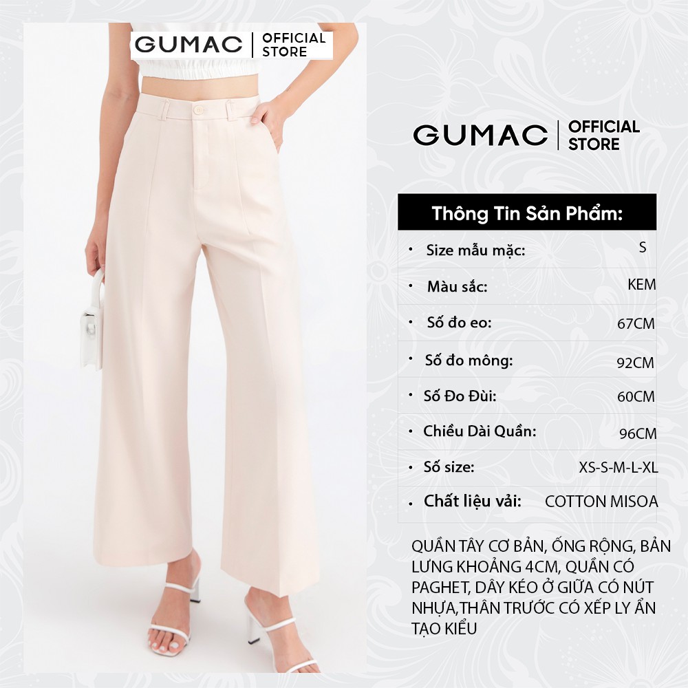 [Mã WABRGU72 giảm 10% tối đa 50k đơn 250k] Quần tây pen dài GUMAC QB615 | BigBuy360 - bigbuy360.vn