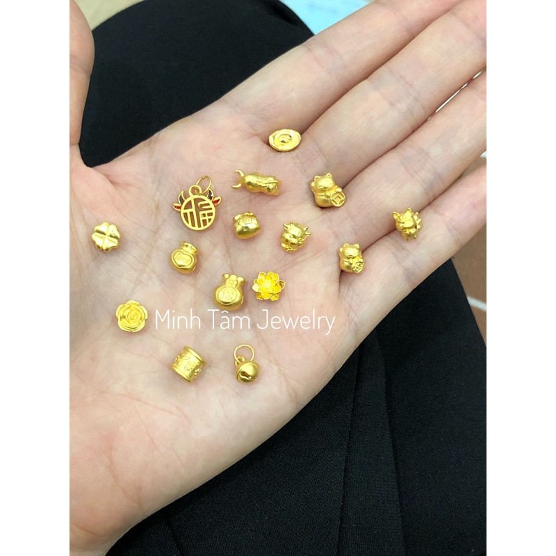 Charm hoa hồng 24k,Hoa hồng Rose gold 24k mini-Minh Tâm Jewelry