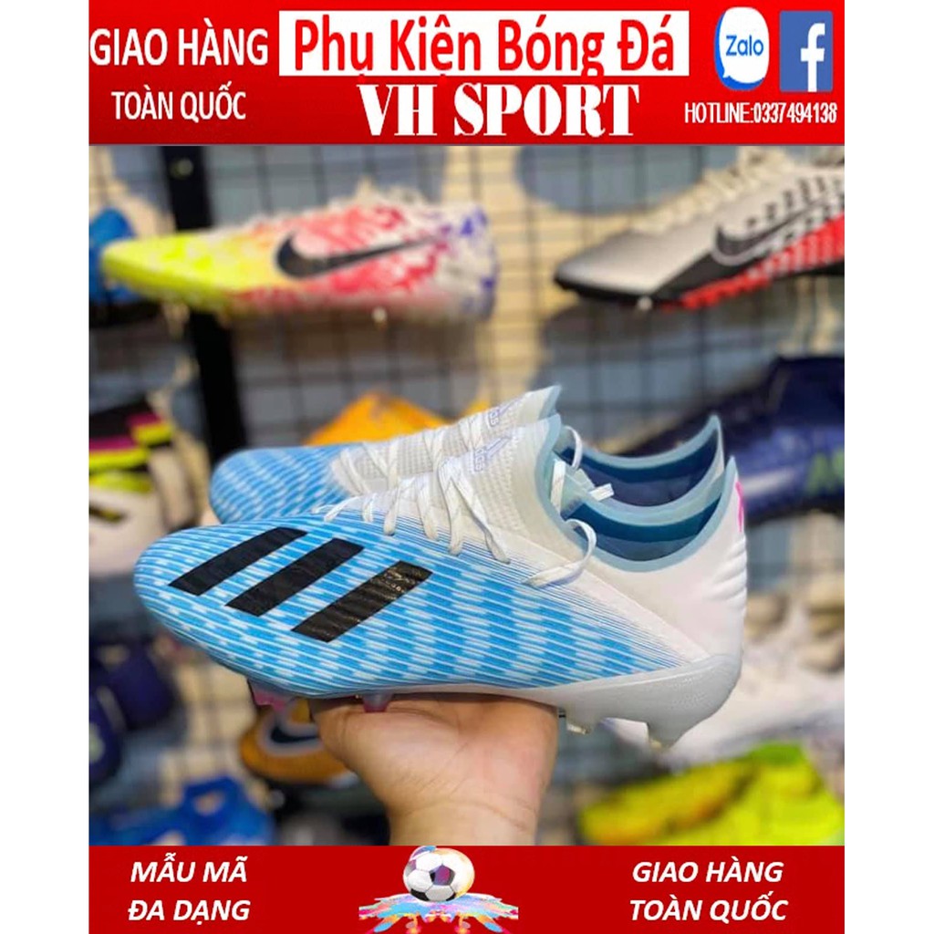 Giày đá bóng sân cỏ tự nhiên Adidas X 19.1 FG Xanh