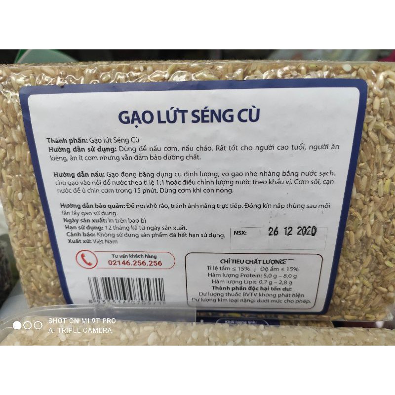 1kg Gạo lứt Séng Cù chuẩn Lào cai Hút Chân Không