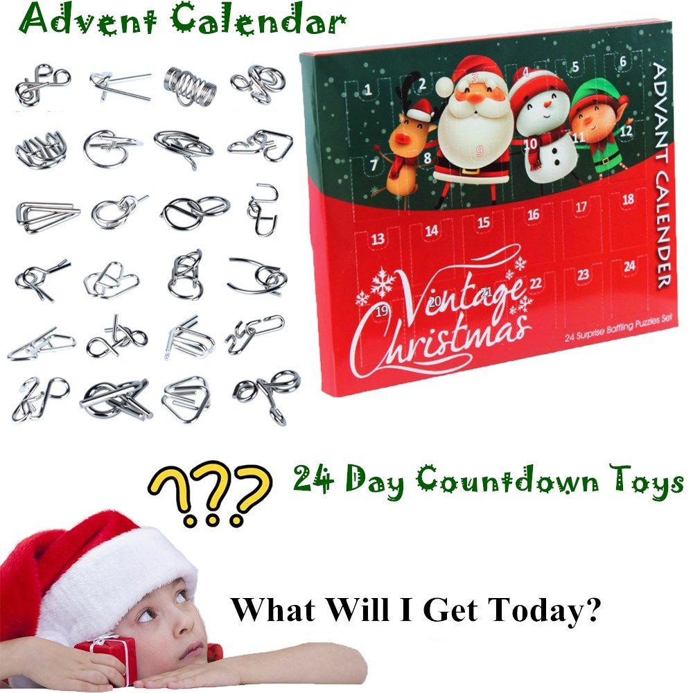 UUMIR Lịch advent món quà ẩn trẻ em đồ chơi trí não teaser hộp quà đồ chơi đếm ngược bộ đồ chơi xếp hình
