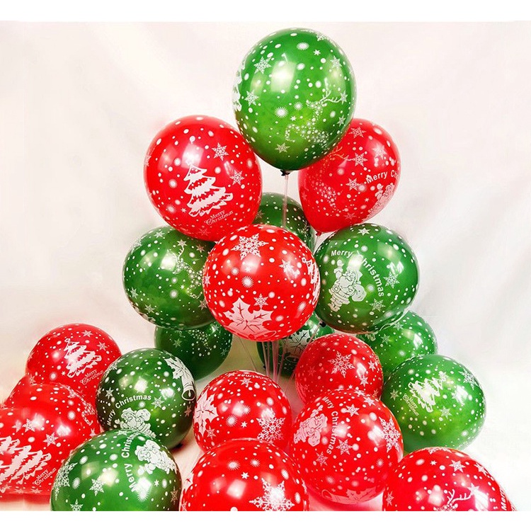 Bong Bóng Latex Hình Ông Già Noel / Tuần Lộc / Cây Thông Trang Trí Giáng Sinh