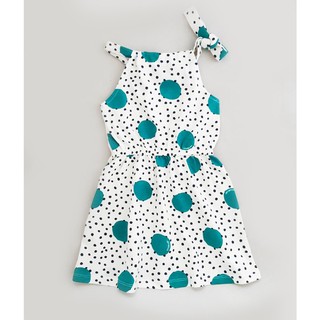 VÁY YẾM COTTON BÉ GÁI BI XANH