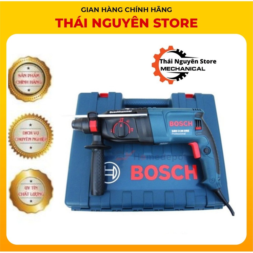 Máy khoan bê tông,máy khoan cầm tay Bosch 800W dây đồng 100% bảo hành chính hãng