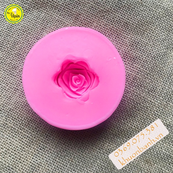 Khuôn silicon hoa hồng 6 cánh ngoài to 8.5cm mã H6C85