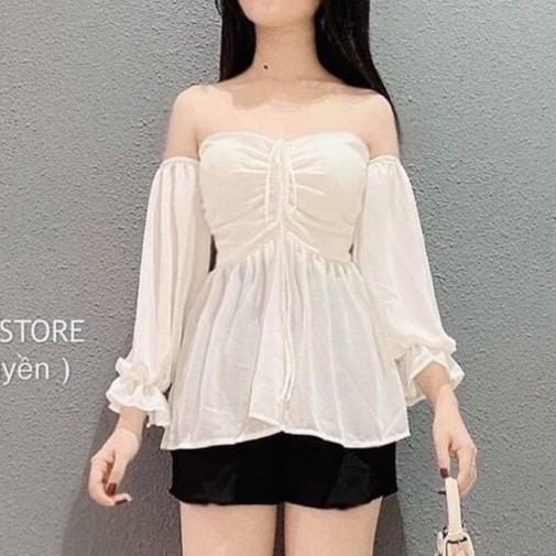 áo kiểu trễ hở vai xinh rút dây ngực hot dễ thương xinh cực hot xinh xinh