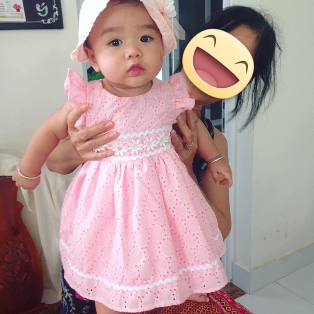 Đầm bé gái vnxk hồng - Thanh lý mặc 2 lần