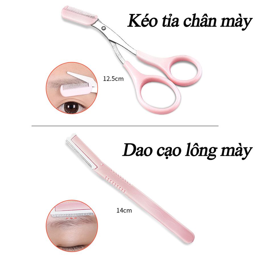 Set 10 món trang điểm dành cho mắt mày gồm kẹp bấm mi KB-XMGG