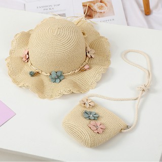 Combo mũ rộng vành và túi cho bé gái 3-8 tuổi Econice style Hàn Quốc thumbnail