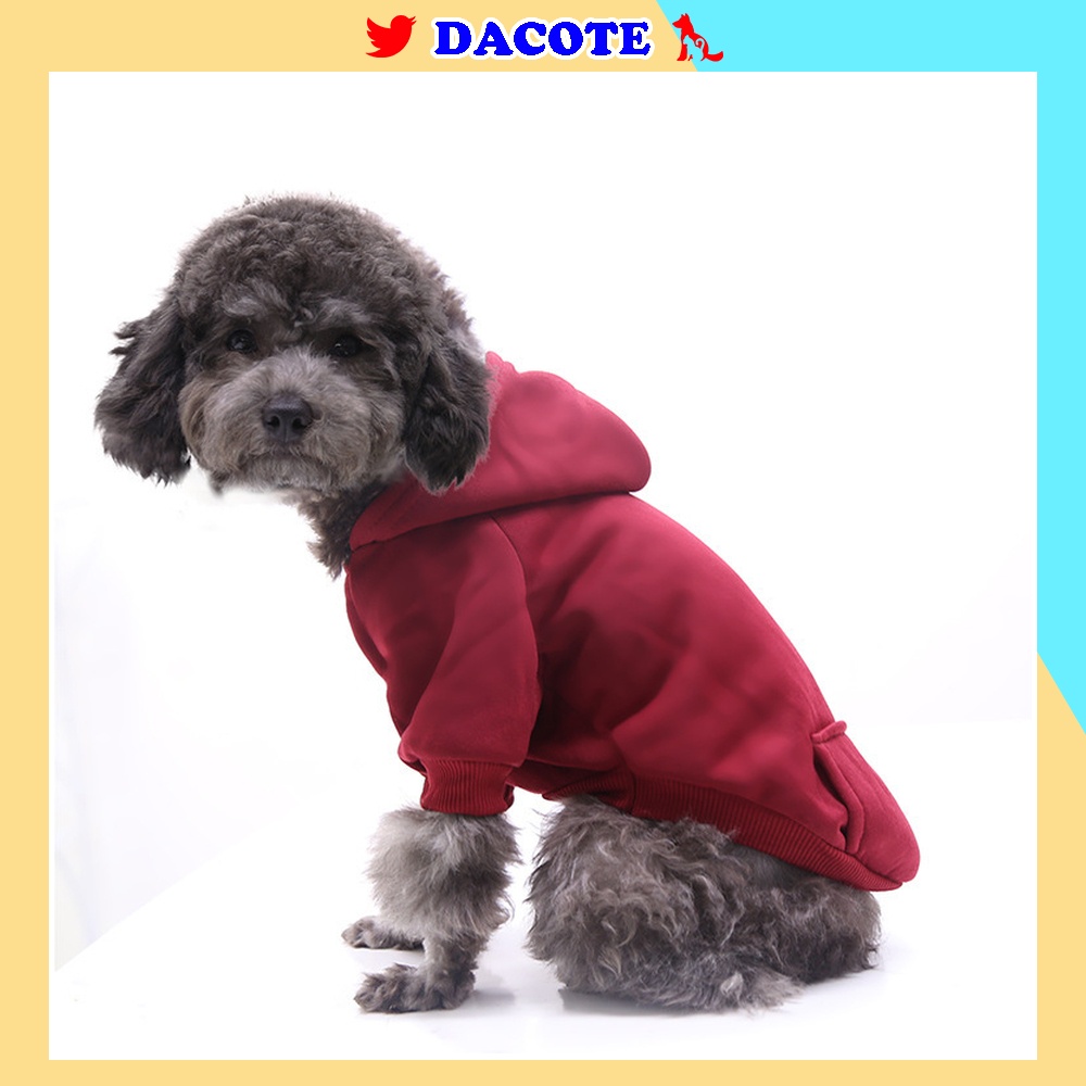Áo cho chó mèo hoodie mùa đông lót nỉ bông ấm áp nhiều mẫu lựa chọn - Dacote