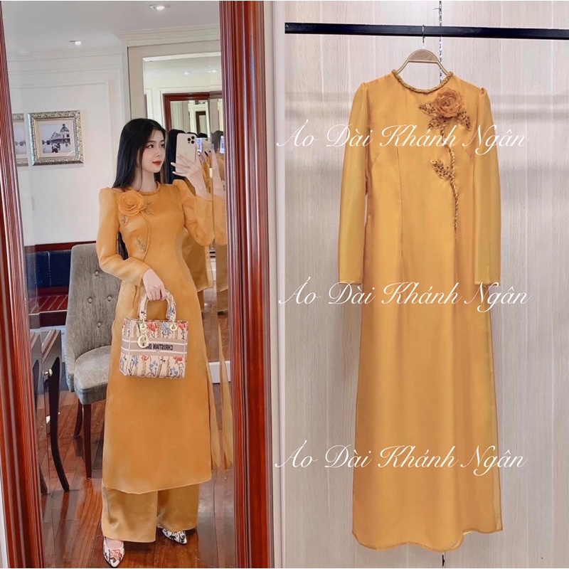 Áo dài tay bồng thiết kế sang chanh