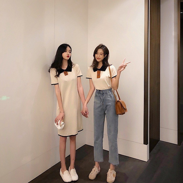 set áo váy len bạn thân