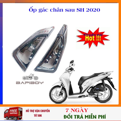 Ốp gác chân sau Sh 2020 đến SH 2023 crome trắng sáng bóng
