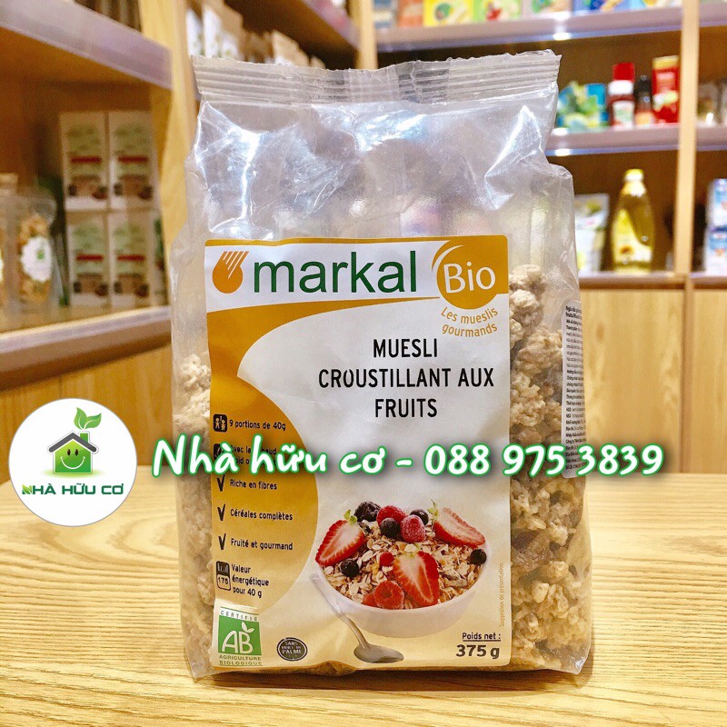 Ngũ Cốc Giòn Trái Cây Hữu Cơ Muesli Markal 375g - Date:11/2022 - Nhà Hữu Cơ