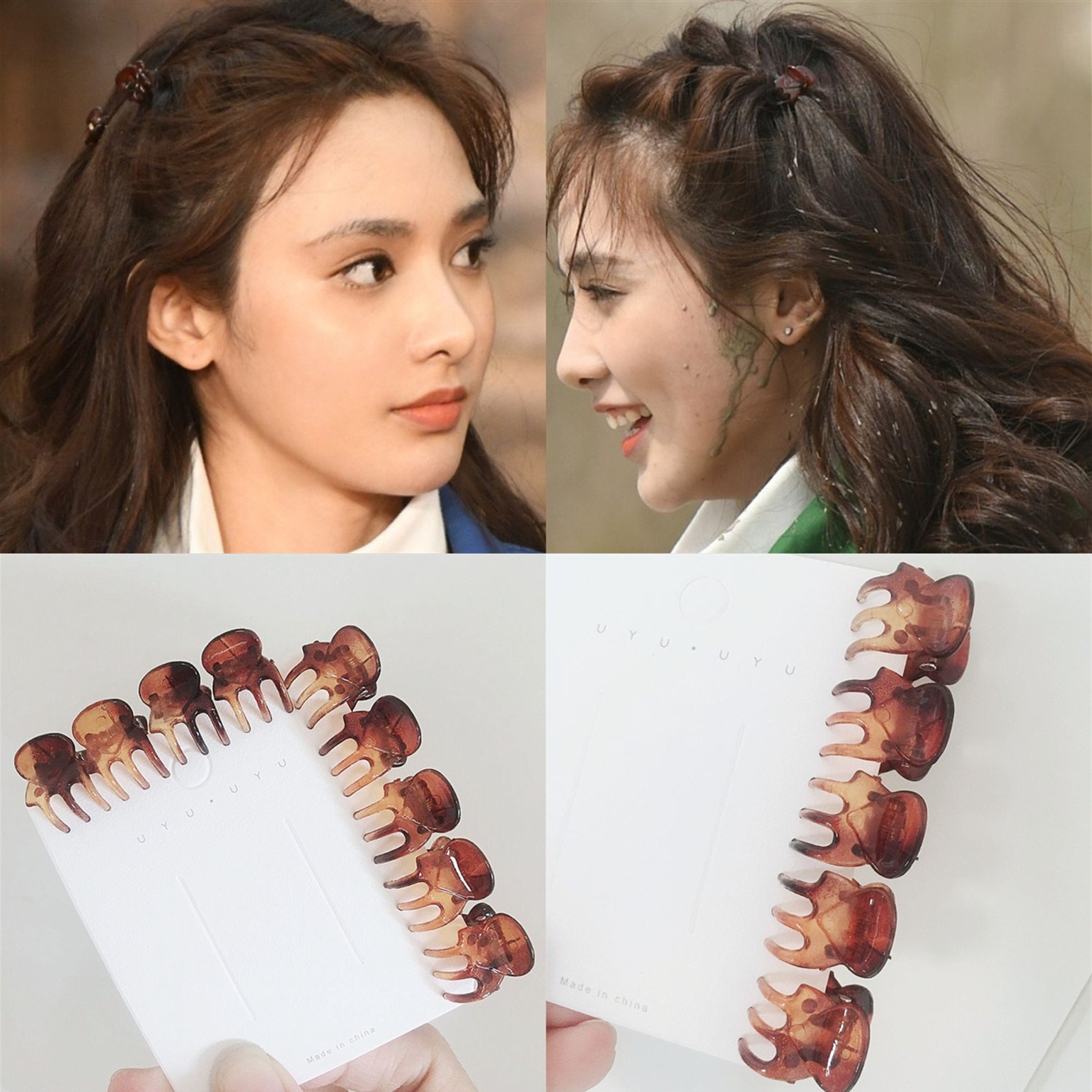 Cathaya Korean Cute Black Hair Claw Clip Simple Acrylic Mini Hairpin Women Girl Headdress Accessories