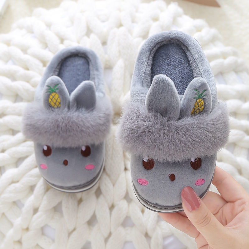 Dép bông đi trong nhà chống trượt giữ ấm mùa đông dành cho trẻ em
