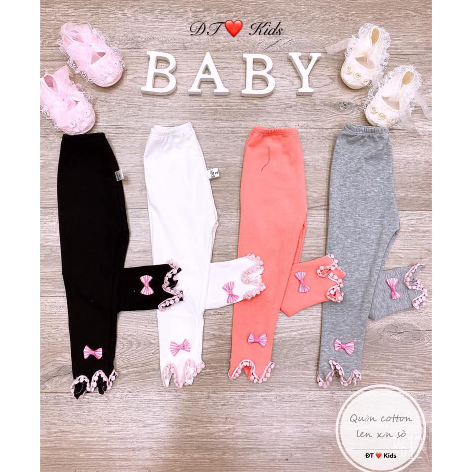 SIZE 8-27KG: Quần legging đính nơ cực dễ thương cho bé gái -  QLGN