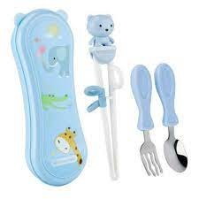 Bộ thìa, dĩa, đũa tập ăn dặm cho bé hàng CAO CẤP GoryeoBaby Hàn Quốc (GIAO MẪU NGẪU NHIÊN)