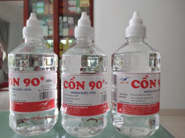 Cồn Y Tế Ethanol 70 độ  - cồn 90 độ HÓA DƯỢC chai 500ml dùng khử khuẩn, rửa tay, làm chất đốt