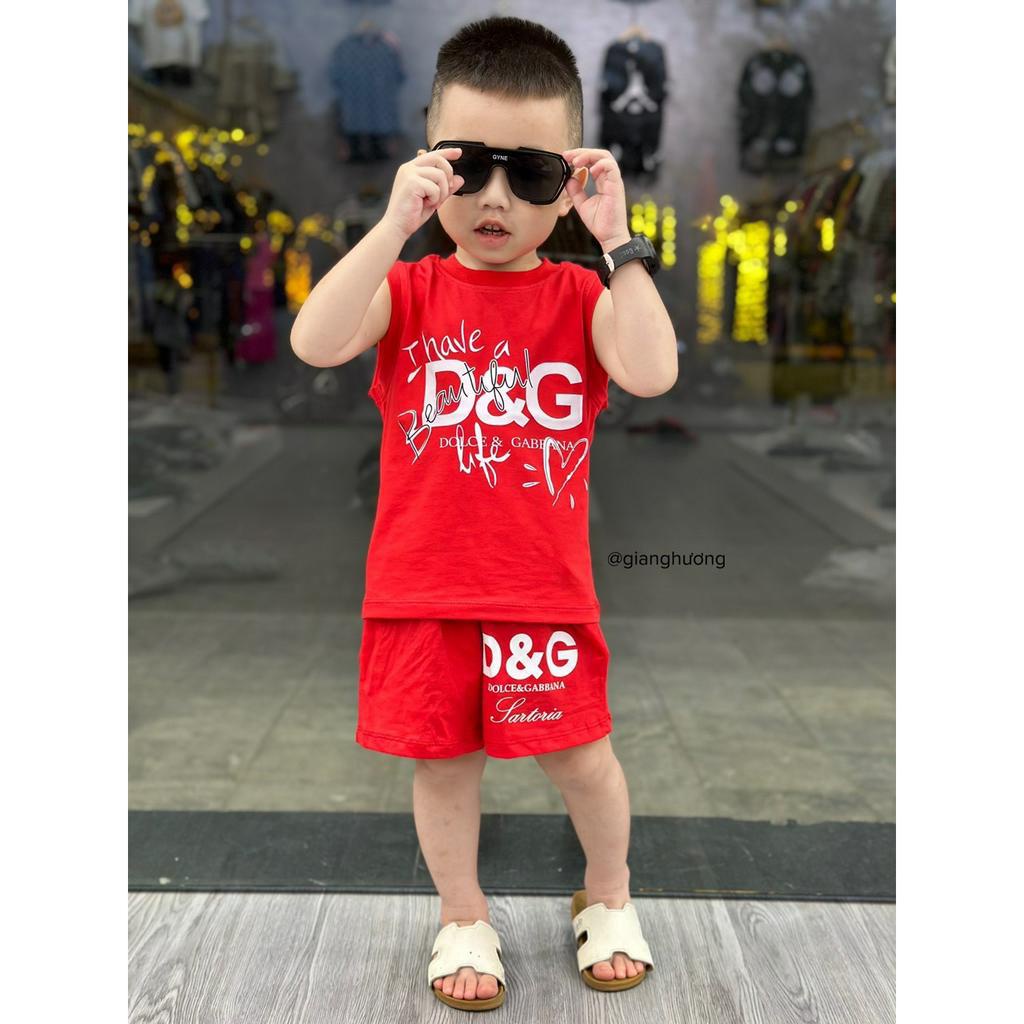 Set tank top D7G bút chì cho bé trai , bộ áo ba lỗ quần short nam unisex , Kid_genz