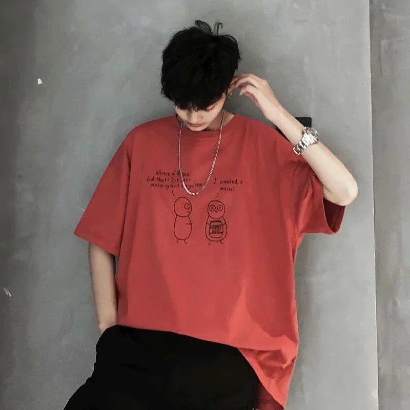 áo nam Tay Ngắn In Hình Hoạt Hình Trẻ Trung