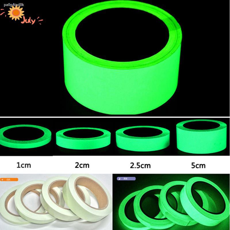 chống nấm mốc và chống thấm nước♕☽△Băng dính dạ quang màu xanh lá cây Tự dính Phát sáng trong bóng tối Hình dán 3m 10m