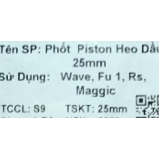 PHỐT HEO DẦU WA.RS. 25MM...