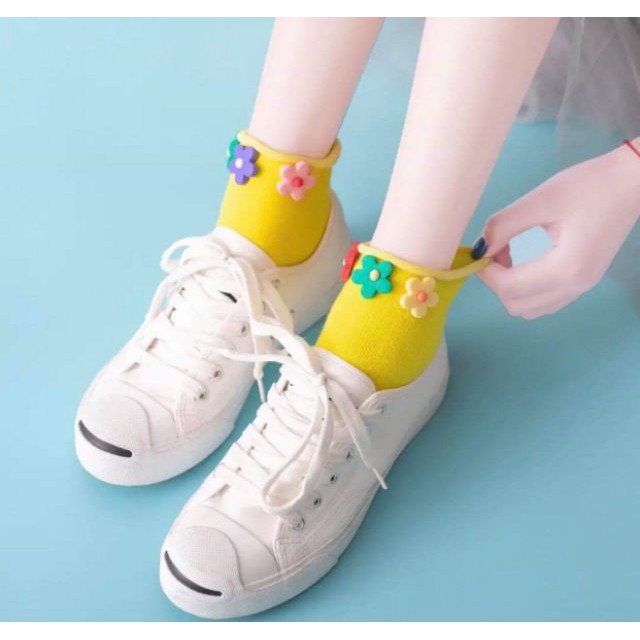 Combo 2 đôi Tất/Vớ đính hoa len loại 1 xinh xắn [Ảnh Thật]