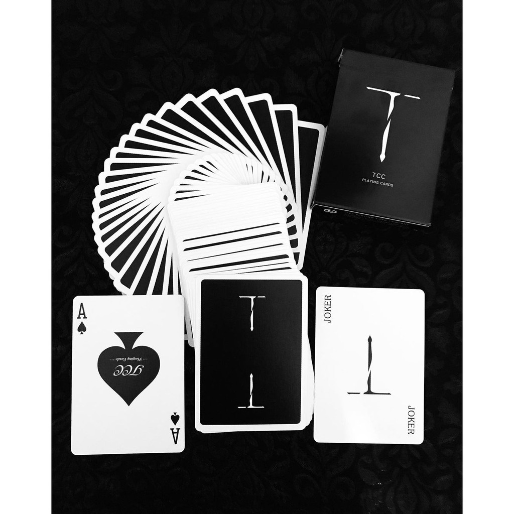 Bài ảo thuật TCC Black playing cards CAO CẤP CHÍNH HÃNG USA - Tặng kèm Combo Gaff trong hộp bài ( Mystery Shop)