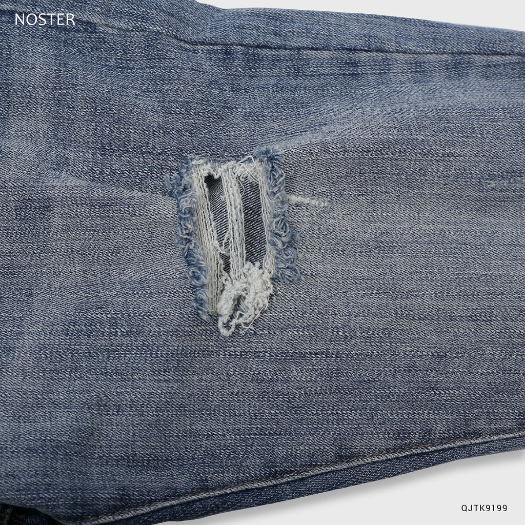 Quần Jean xanh xước, chất Jean co dãn, phom dáng đẹp - Thương hiệu NOSTER mã QJTK9199