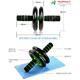Con lăn tập bụng bánh xe đôi AB Wheel