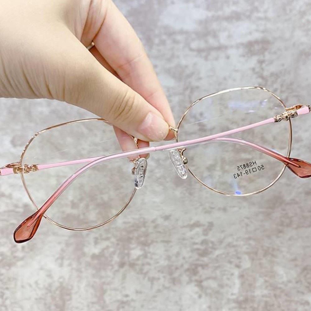 Kính mát gọng tròn kim loại chống tia bức xạ phong cách Hàn Quốc cho nam và nữ