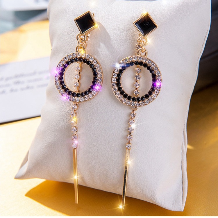 Bông Tai Dáng Dài Đính Đá Hình Trái Tim Thời Trang 2022