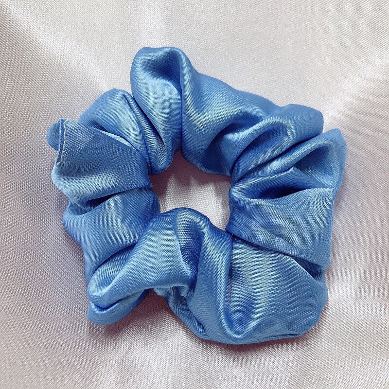 Dây buộc tóc scrunchies vải lụa bóng