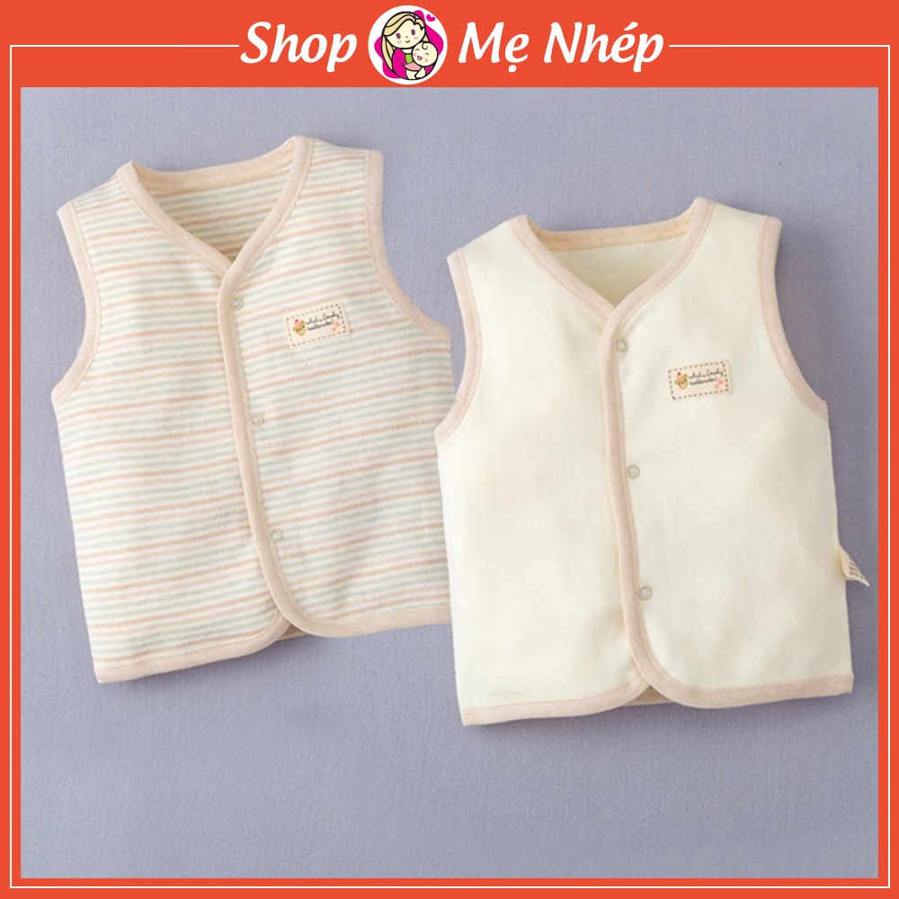 Áo gile cho bé sơ sinh 2 lớp giữ ấm cơ thể cho bé chất liệu Cotton