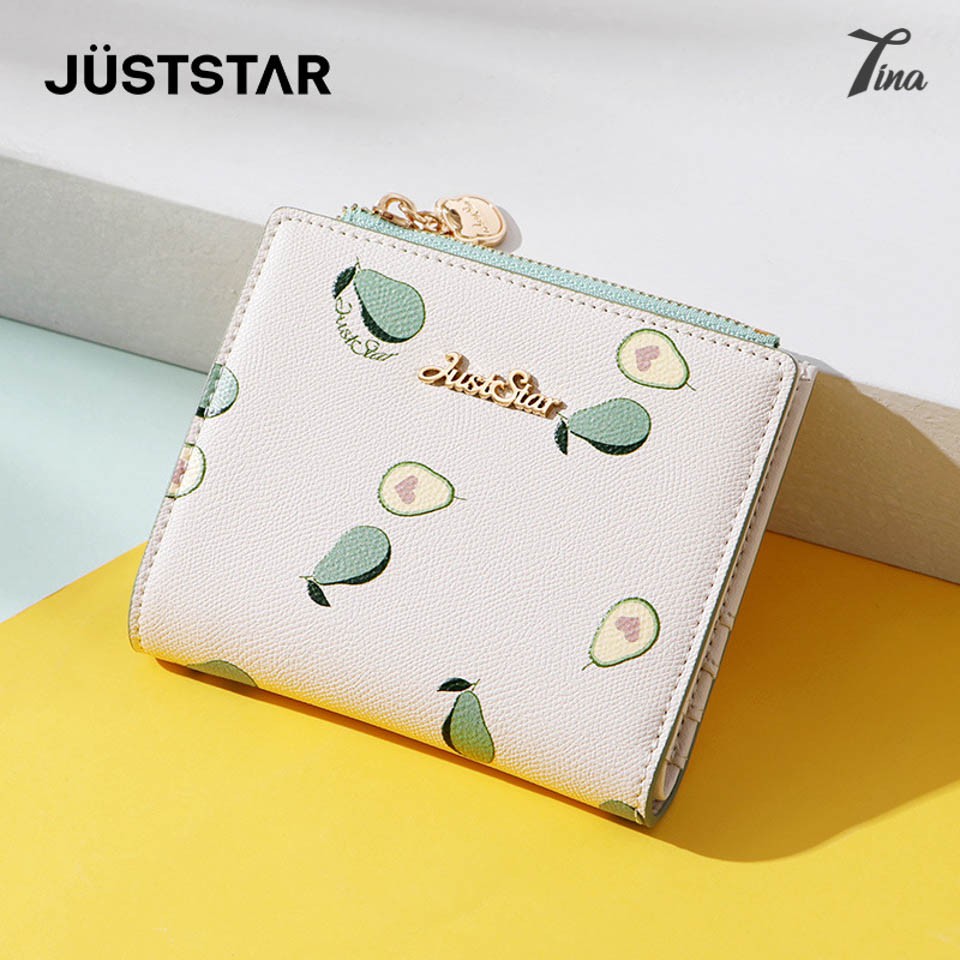 Ví ngắn cầm tay JustStar 2020 thiết kế hoạ tiết Avocado (W145)