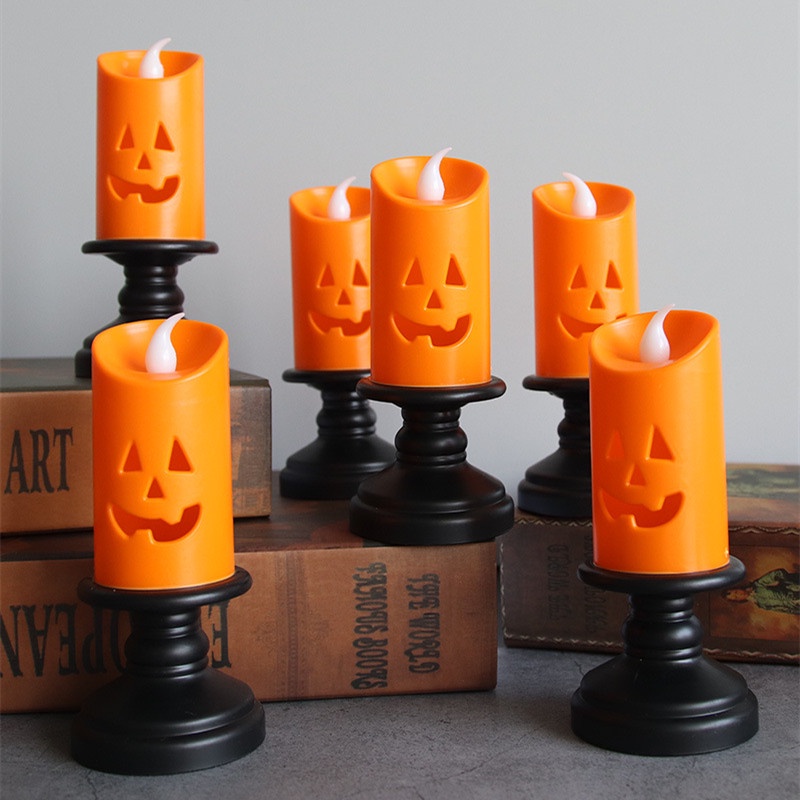 Đèn LED Hình Nến Đầu Lâu Bí Ngô Trang Trí halloween