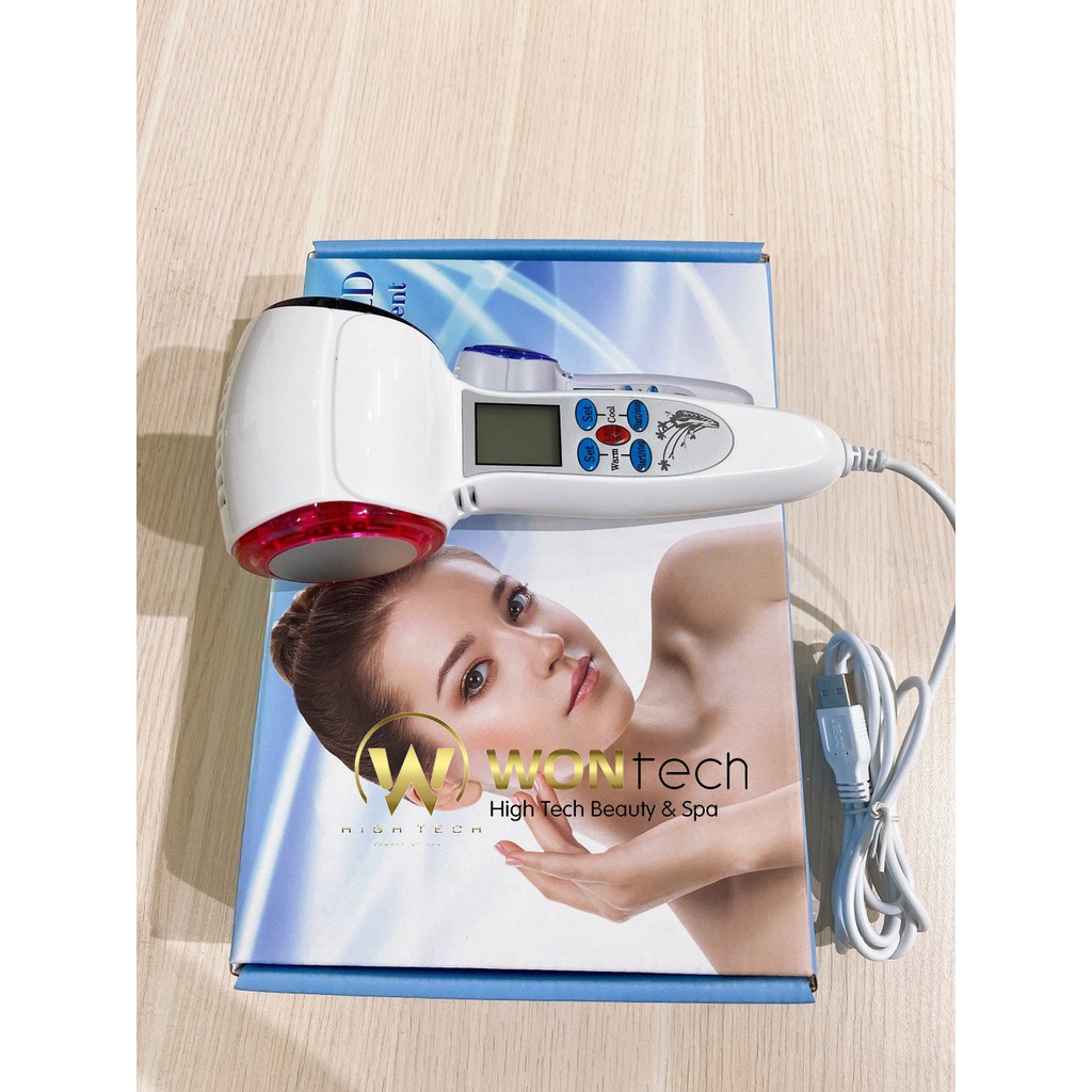 [WONTECH - NOW SHIP] Búa Nóng Lạnh Mini Massage Spa - 2 Đầu Ion Kết Hợp Ánh Sáng Hồng Ngoại.