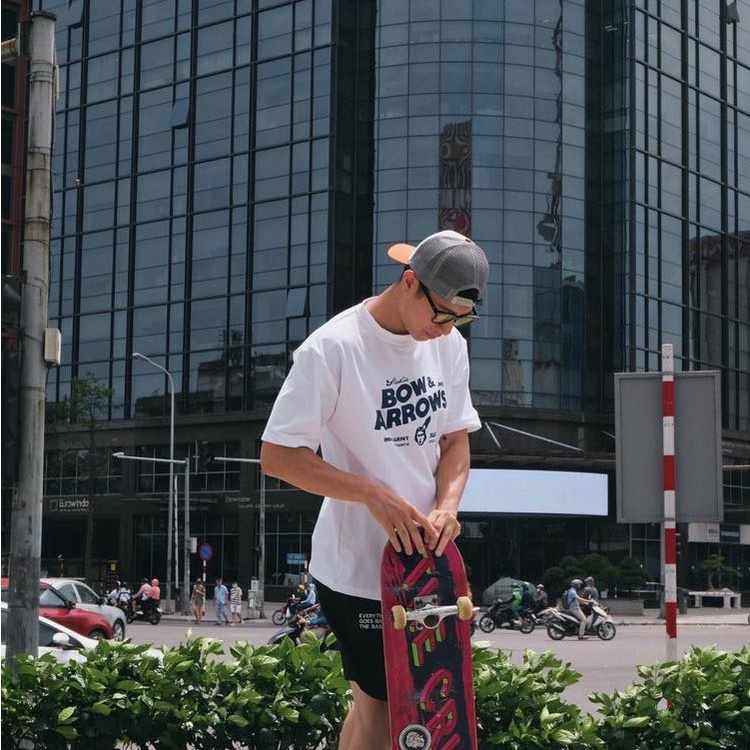 RYAN - Áo thun nam BOW & ARROW ngắn tay vải cotton cổ bo tròn thương hiệu RYAN form rộng phong cách Hàn Quốc