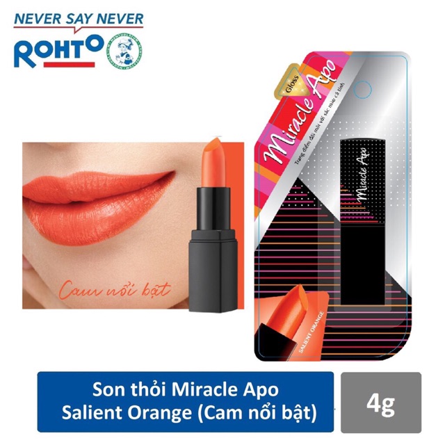Son lì Miracle Apo Lipstick Gloss cam nổi bật