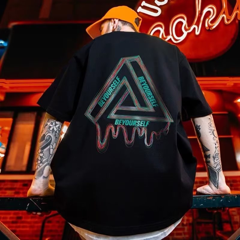 Áo Thun Tay Ngắn Cổ Tròn In Họa Tiết Thời Trang Mùa Hè Phong Cách Hàn Quốc Cho Nam Và Nữ size M-8XL