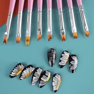 Set cọ vẽ hoa đủ mẫu | bộ 8 cây màu hồng