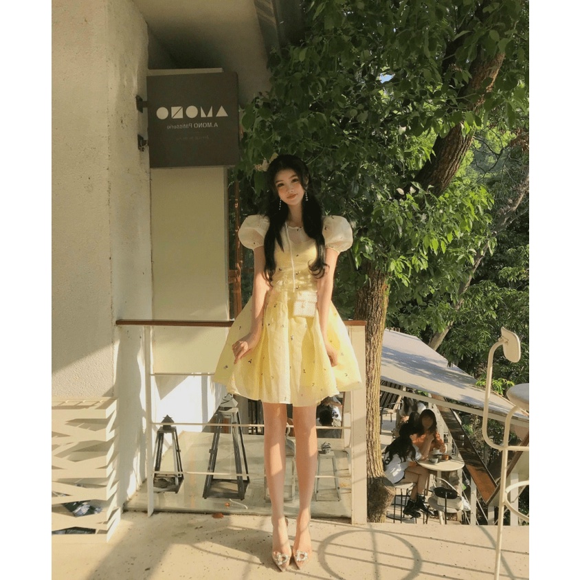 (Mẫu Mới) Đầm Xòe Van Xước Dáng Tiểu Thư Siêu Sale Cho Các Nàng UP HHP