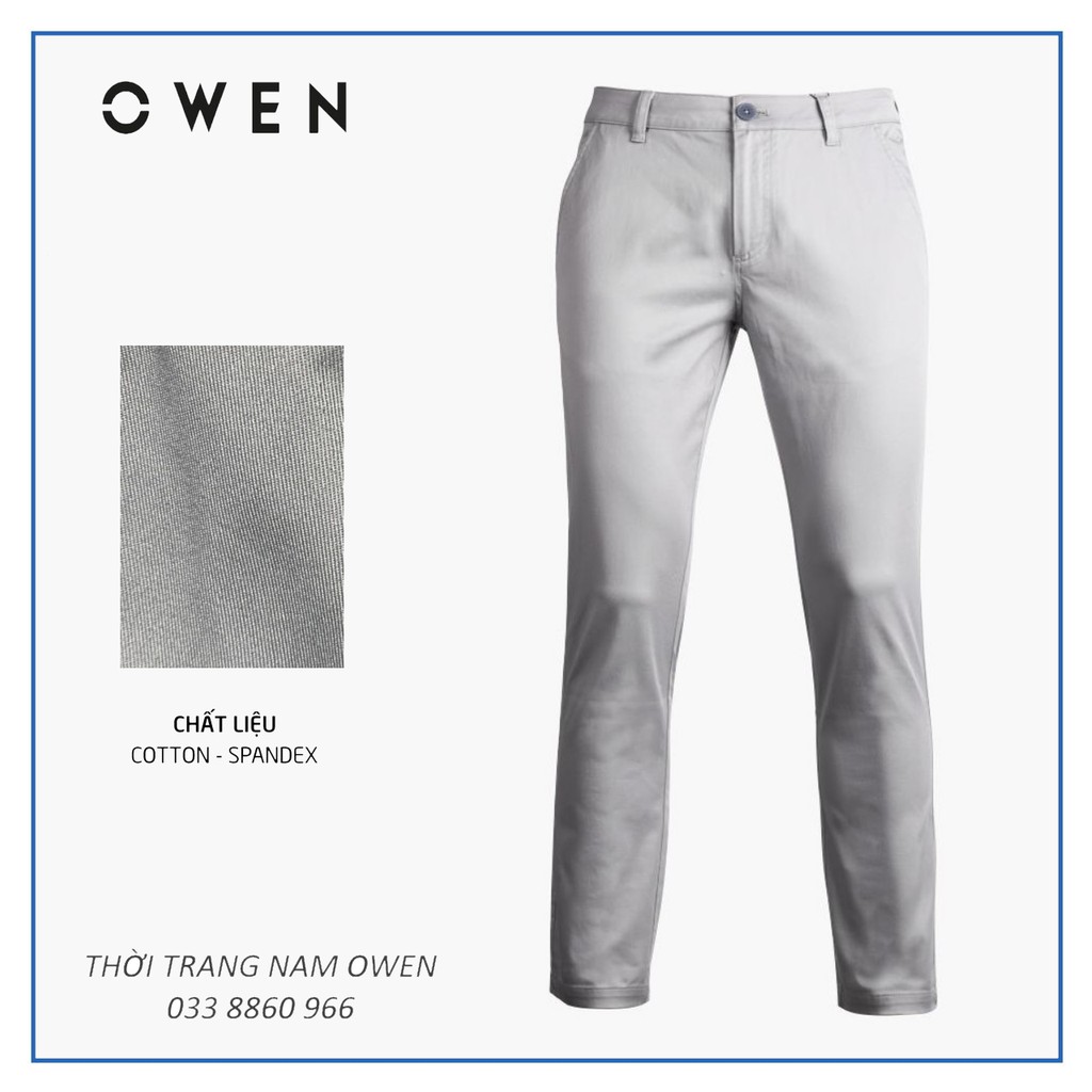 OWEN - Quần kaki Owen màu xám 91736  - Quần khaki nam