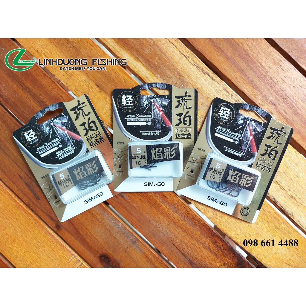 Lưỡi câu cá titan không nghạnh Simago.