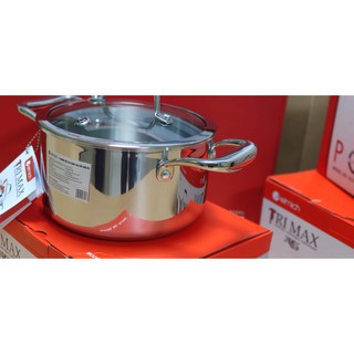 Nồi inox elmich cao cấp 3 lớp đáy liền tri-max xs 18cm, 20cm, 24cm, 26cm, 28cm