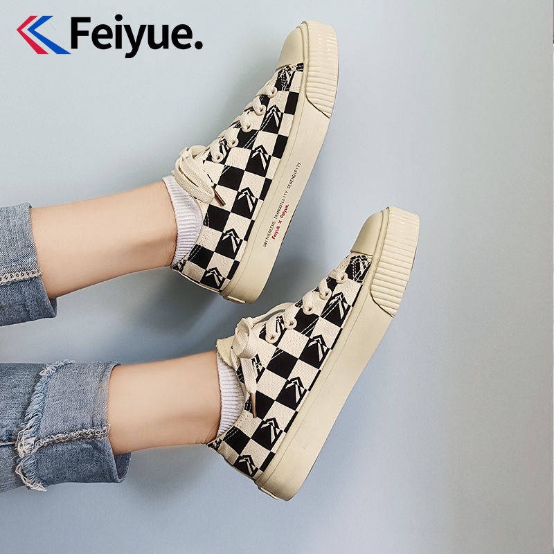 Feiyue/Bước Nhảy Vọt Giày vải nữ mùa hè mới kẻ sọc đôi giày xu hướng Hoang Dã thường giày thấp