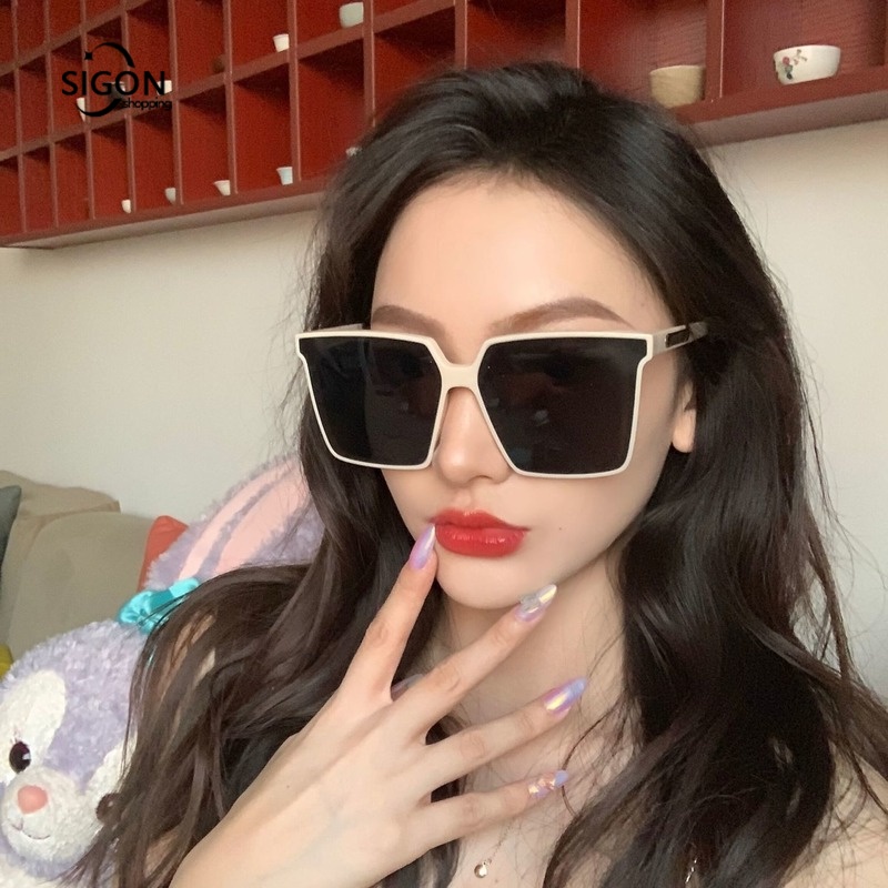 Kính Mát Gọng Vuông Lớn Chống Tia Cực Tím Thời Trang Cho Nữ